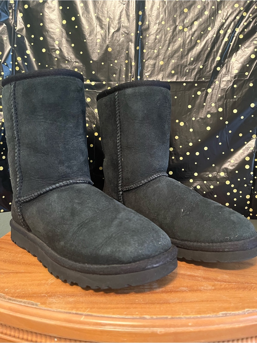 UGG Black Short Suede Booties